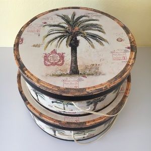 Palm Tree Storage/ Hat Boxes (2) 🌴